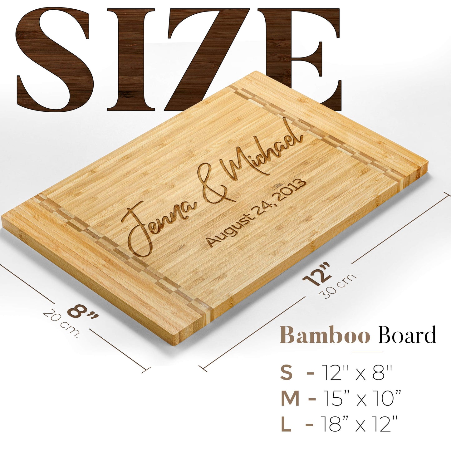 Personalisiertes Walnuss-Schneidebrett mit Untersetzern, Mineralöl und Geschenkverpackung erhältlich – Gestalten Sie Ihr eigenes Schneidebrett, hergestellt in den USA (Design 22, 3. Walnuss 17"x11")