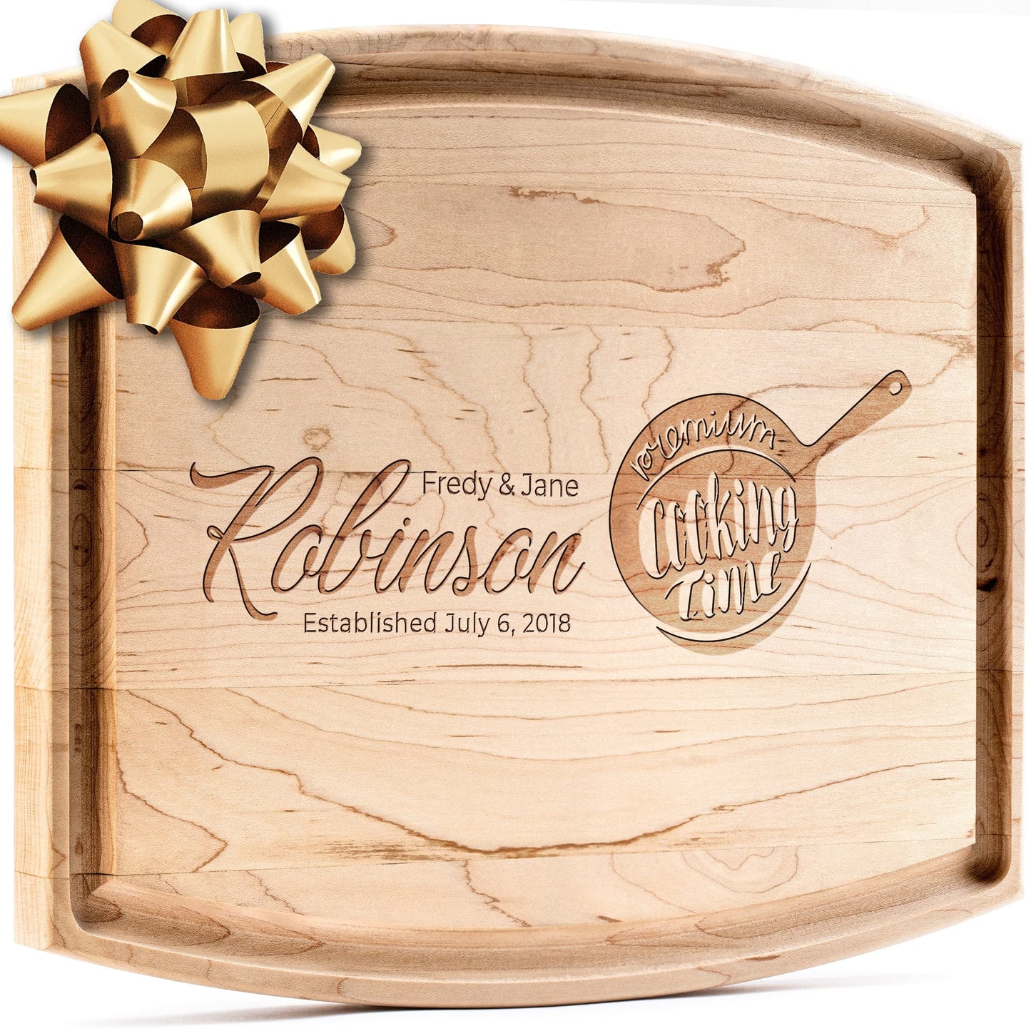 Personalisiertes Walnuss-Schneidebrett mit Untersetzern, Mineralöl und Geschenkverpackung erhältlich – Gestalten Sie Ihr eigenes Schneidebrett, hergestellt in den USA (Design 22, 3. Walnuss 17"x11")