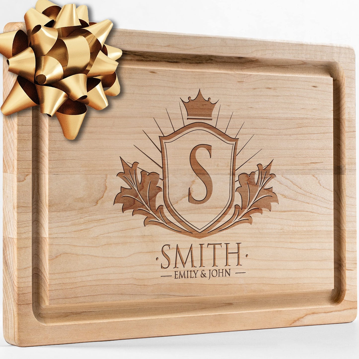 Personalisiertes Walnuss-Schneidebrett mit Untersetzern, Mineralöl und Geschenkverpackung erhältlich – Gestalten Sie Ihr eigenes Schneidebrett, hergestellt in den USA (Design 22, 3. Walnuss 17"x11")