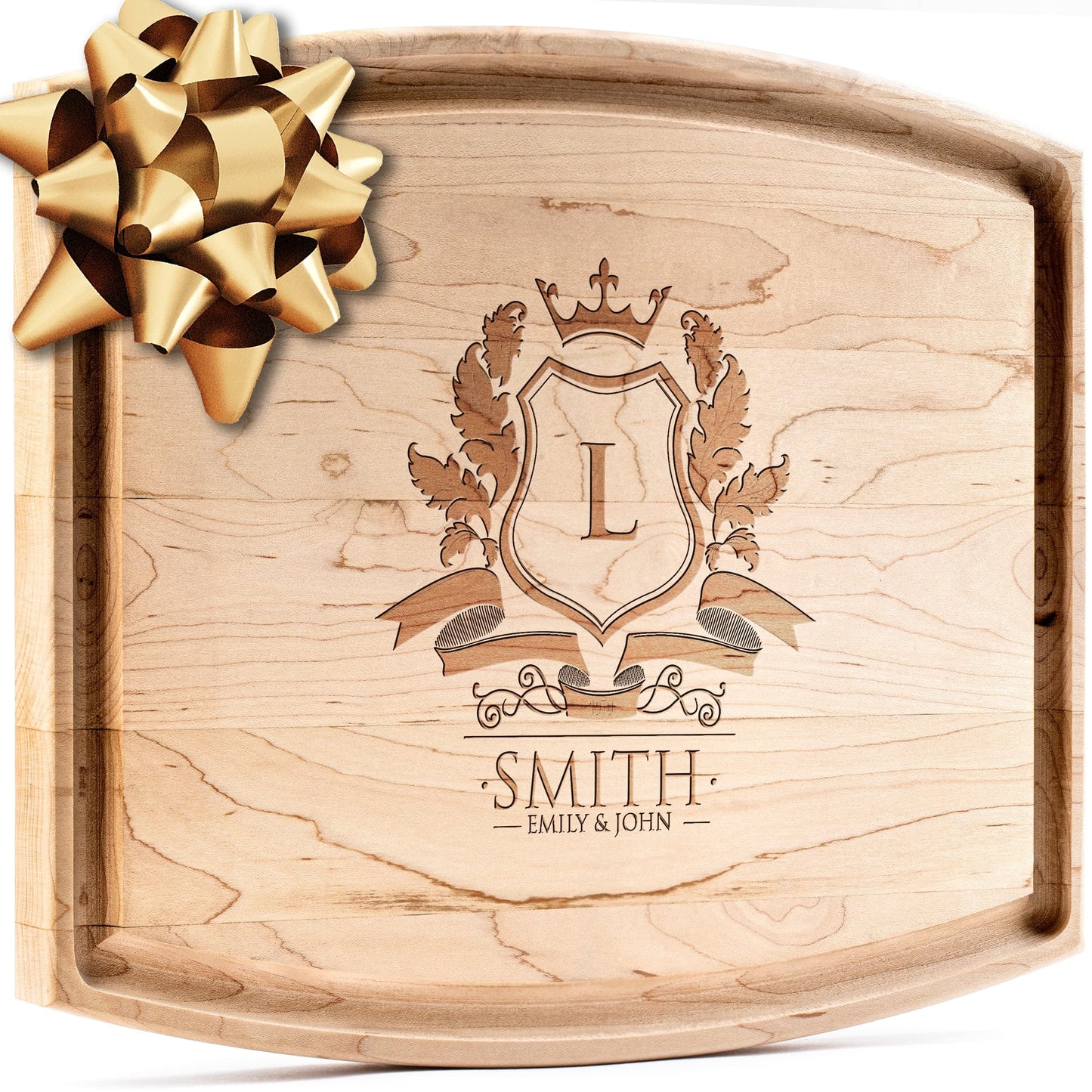 Personalisiertes Walnuss-Schneidebrett mit Untersetzern, Mineralöl und Geschenkverpackung erhältlich – Gestalten Sie Ihr eigenes Schneidebrett, hergestellt in den USA (Design 22, 3. Walnuss 17"x11")