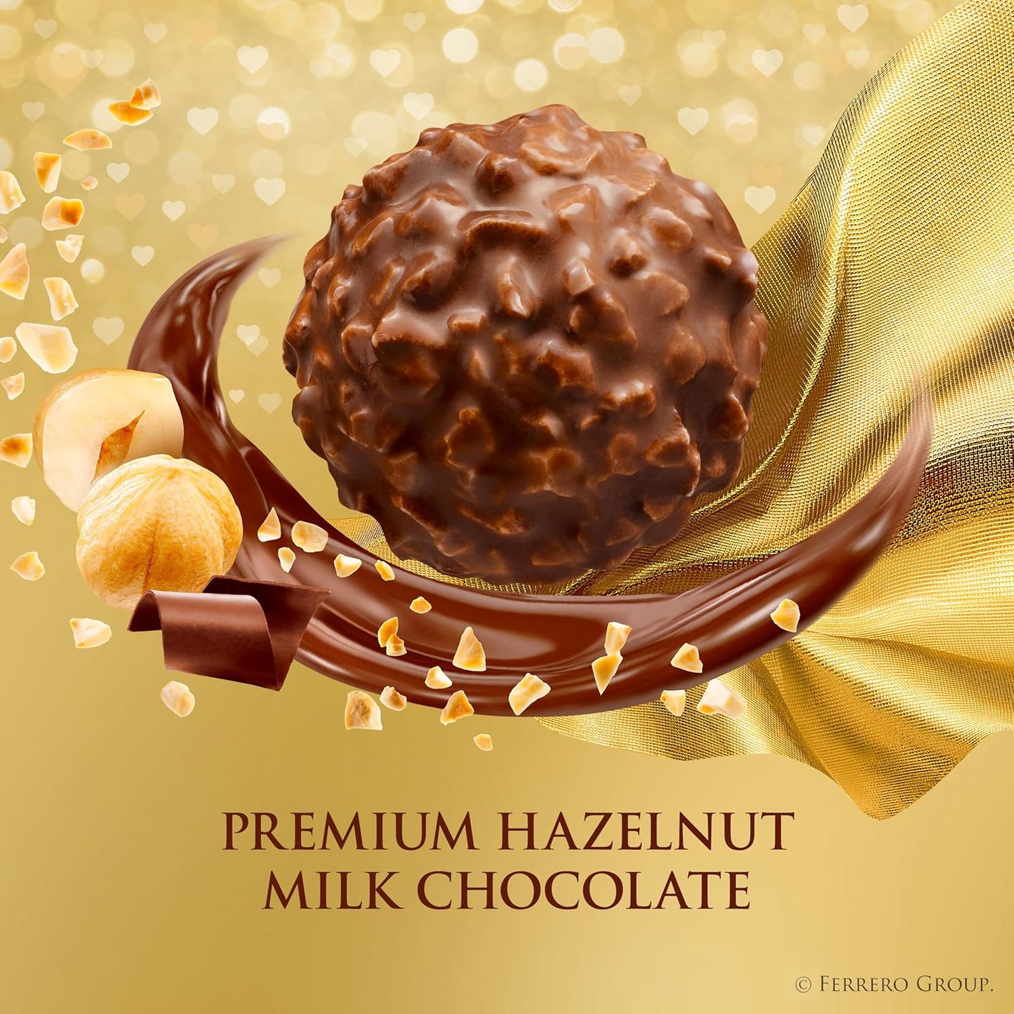 Ferrero Rocher, 42 Count, Gourmet Milk Chocolate Hazelnut, Chocolate Gift Box, Individually Wrapped, 18.5 oz