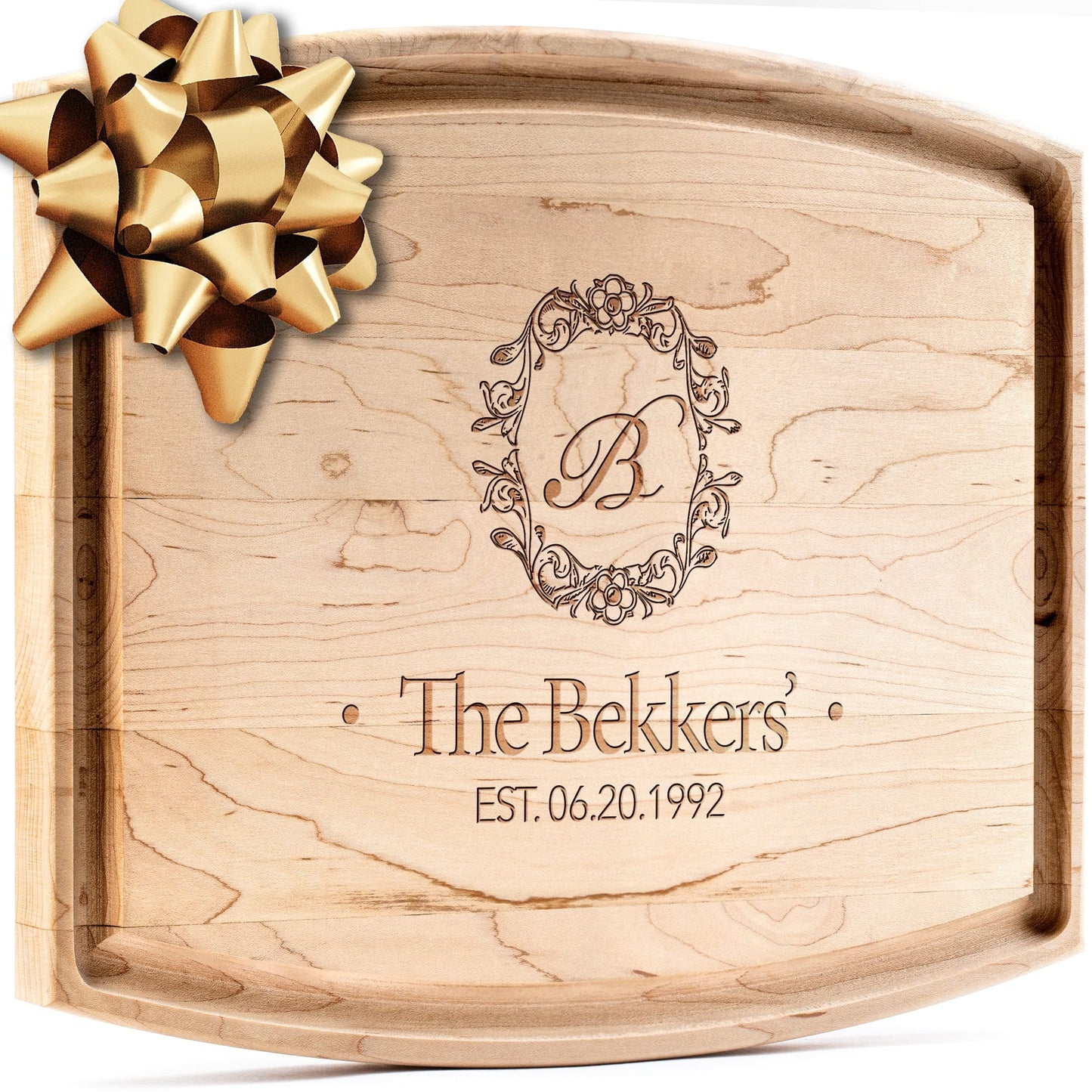 Personalisiertes Walnuss-Schneidebrett mit Untersetzern, Mineralöl und Geschenkverpackung erhältlich – Gestalten Sie Ihr eigenes Schneidebrett, hergestellt in den USA (Design 22, 3. Walnuss 17"x11")