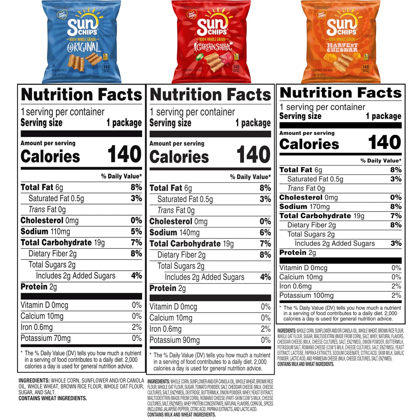 SunChips Multigrain Snacks, Variety Pack, 1 Ounce (Pack of 40)
