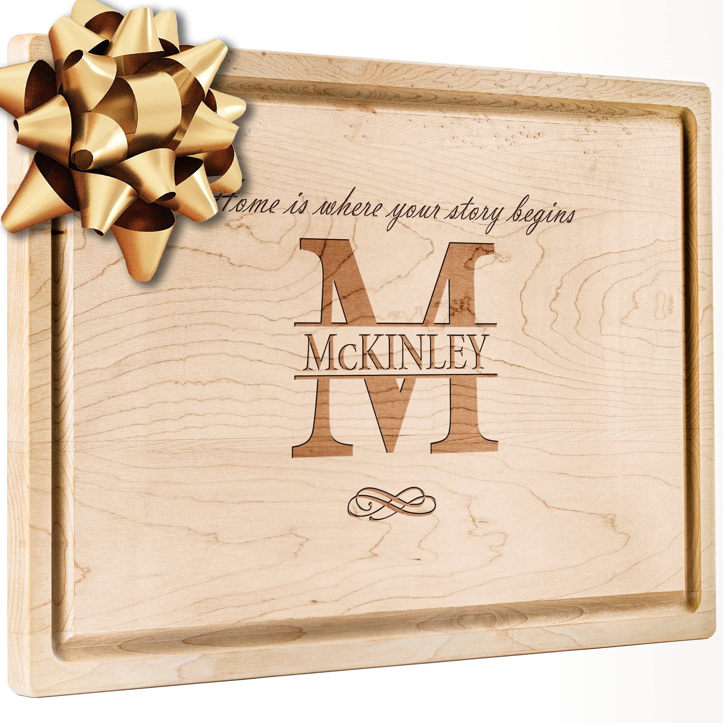 Personalisiertes Walnuss-Schneidebrett mit Untersetzern, Mineralöl und Geschenkverpackung erhältlich – Gestalten Sie Ihr eigenes Schneidebrett, hergestellt in den USA (Design 22, 3. Walnuss 17"x11")