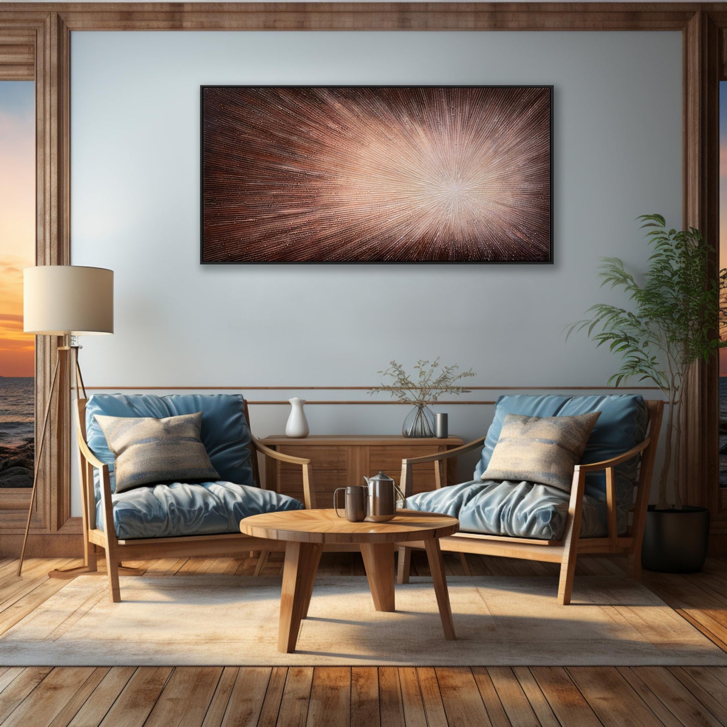 Gerahmte Wandkunst, abstrakte Wanddekoration mit Blattgold, Leinwanddrucke, Gemälde, abstrakte Kunstwerke für Wohnzimmer, Büro, Schlafzimmer, Heimdekoration, 61 x 121 cm