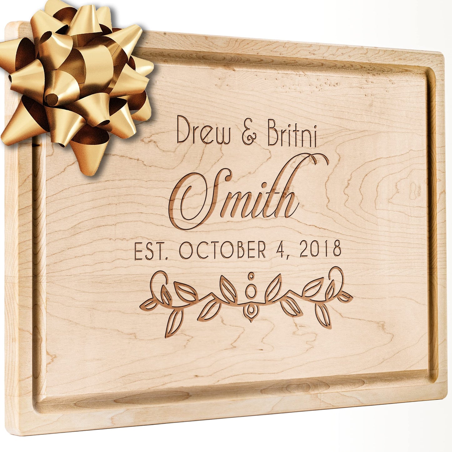 Personalisiertes Walnuss-Schneidebrett mit Untersetzern, Mineralöl und Geschenkverpackung erhältlich – Gestalten Sie Ihr eigenes Schneidebrett, hergestellt in den USA (Design 22, 3. Walnuss 17"x11")
