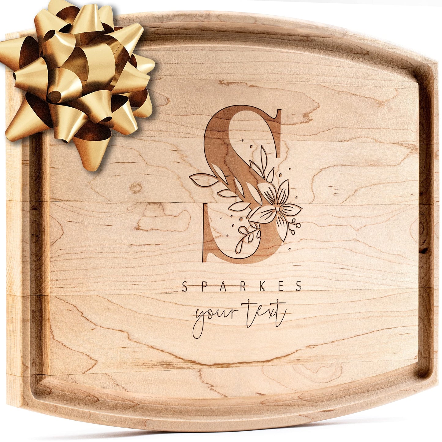 Personalisiertes Walnuss-Schneidebrett mit Untersetzern, Mineralöl und Geschenkverpackung erhältlich – Gestalten Sie Ihr eigenes Schneidebrett, hergestellt in den USA (Design 22, 3. Walnuss 17"x11")