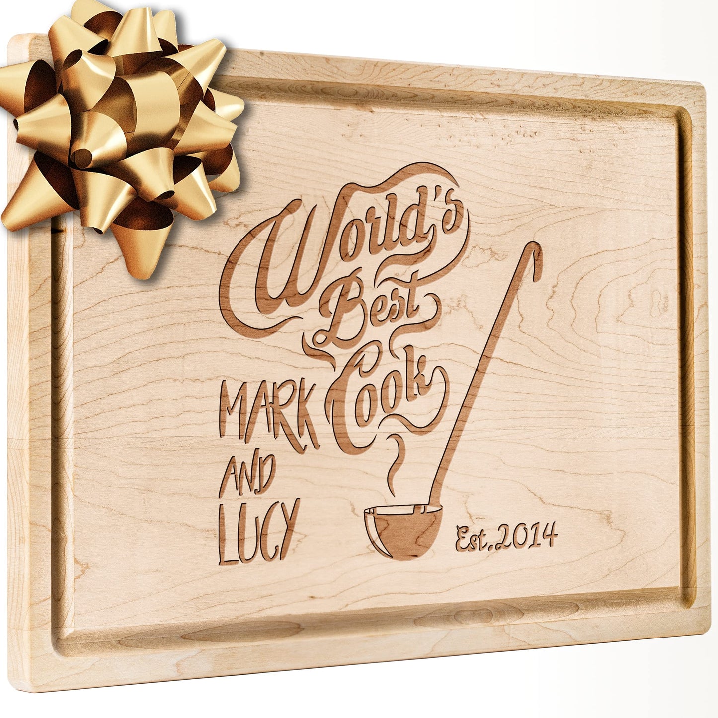 Personalisiertes Walnuss-Schneidebrett mit Untersetzern, Mineralöl und Geschenkverpackung erhältlich – Gestalten Sie Ihr eigenes Schneidebrett, hergestellt in den USA (Design 22, 3. Walnuss 17"x11")