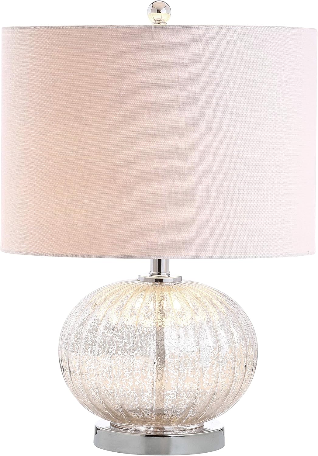 JONATHAN Y JYL4015A Judith 21" Quecksilberglas-LED-Tischlampe, moderne Übergangs-Nachttischlampe für Schlafzimmer, Wohnzimmer, Büro, College, Bücherregal, LED-Glühbirne enthalten, Quecksilbersilber