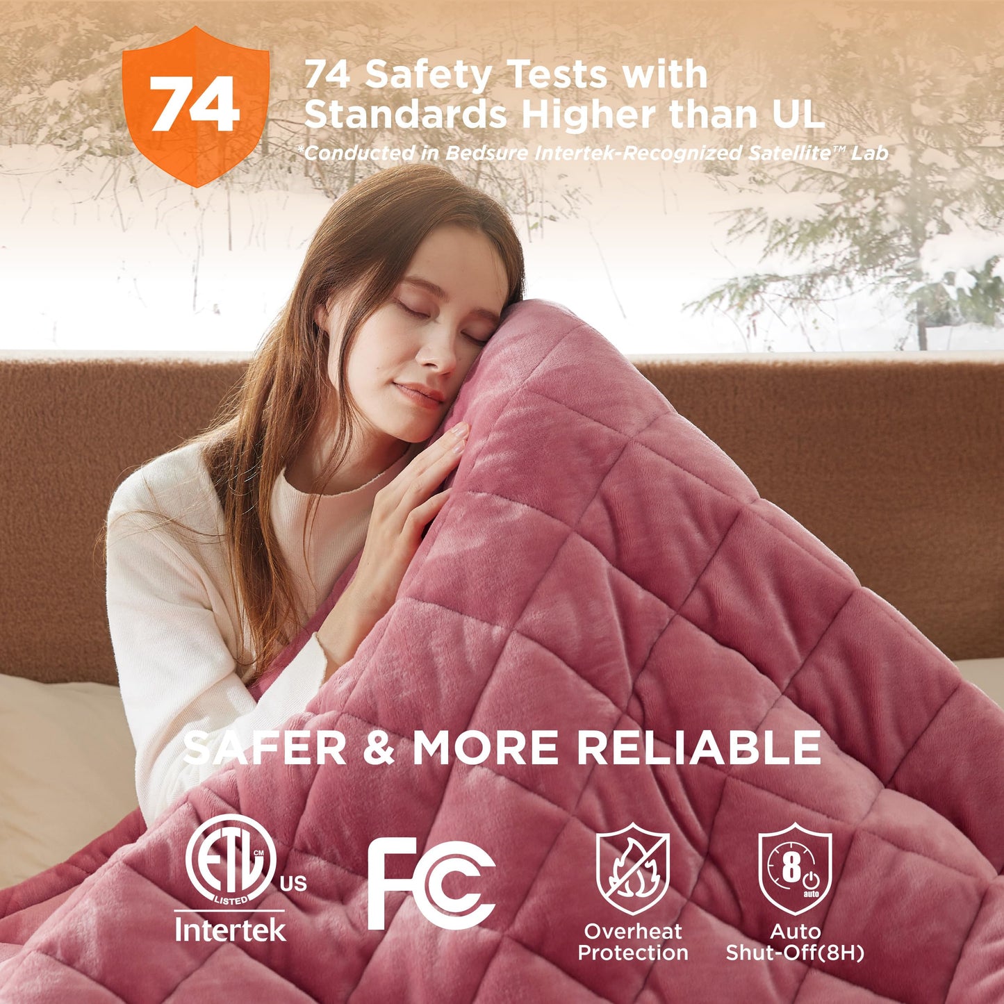 Electric Heated Blanket/Throw - Seamless Flannel Electric Blanket, Heating Blanket with 4 Time Settings & 6 Heat Settings, Warm Blanket Gift for Grandma (50x60 inches, Black)