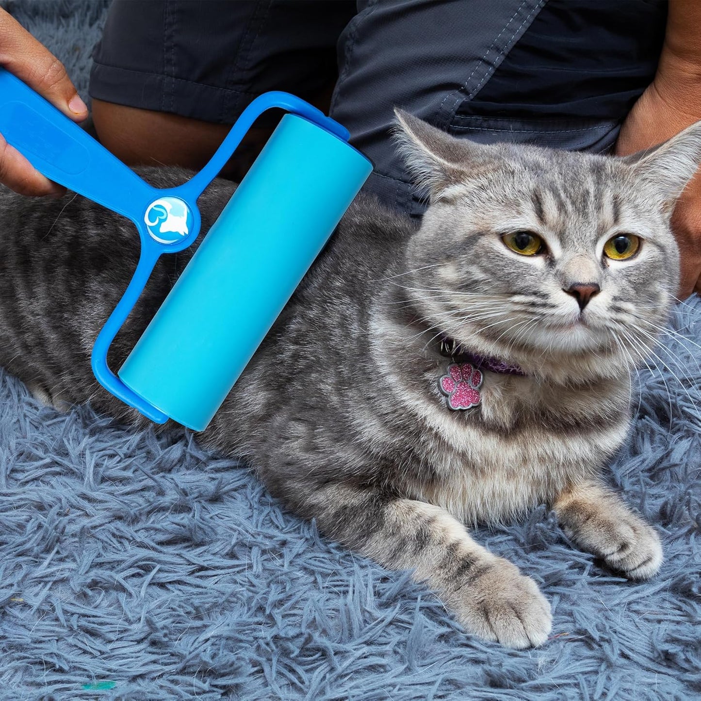 PetLovers 6.3" Mega EzRoll Reusable Lint Roller - Sticky for Life Multi-Purpose Pet Hair, Dust, & Lint Remover for Clothing, Upholstery, & Cars - Sustainable, Washable & Efficient