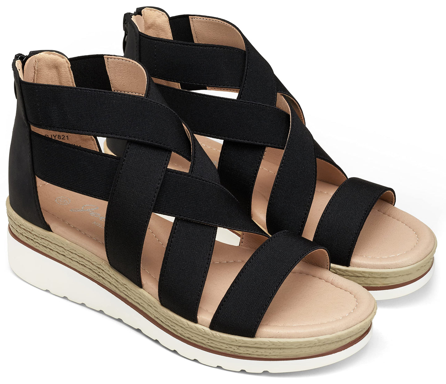 Jeossy Damen 866 Plateausandalen,Keilsandalen,Riemchensandalen,Sommersandalen für Damen mit Reißverschluss