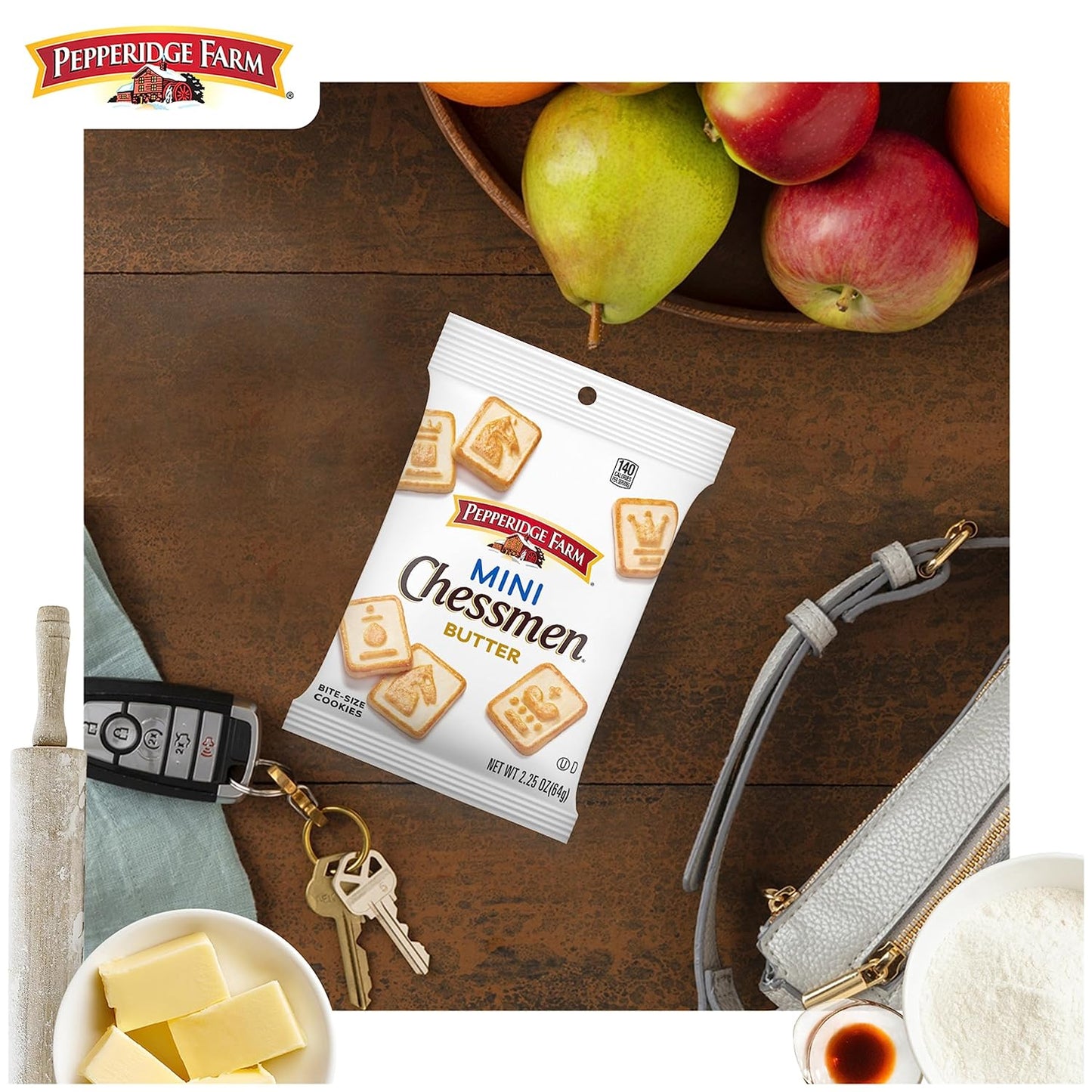 Pepperidge Farm Chessmen Minis Butter Cookies, 8 Snack Packs, 2.25-oz. Each (Pack of 8)