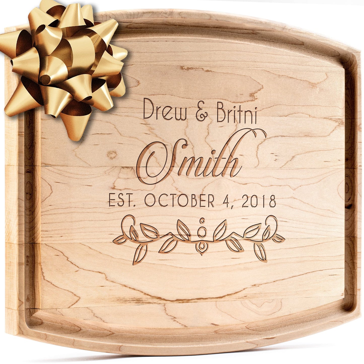 Personalisiertes Walnuss-Schneidebrett mit Untersetzern, Mineralöl und Geschenkverpackung erhältlich – Gestalten Sie Ihr eigenes Schneidebrett, hergestellt in den USA (Design 22, 3. Walnuss 17"x11")
