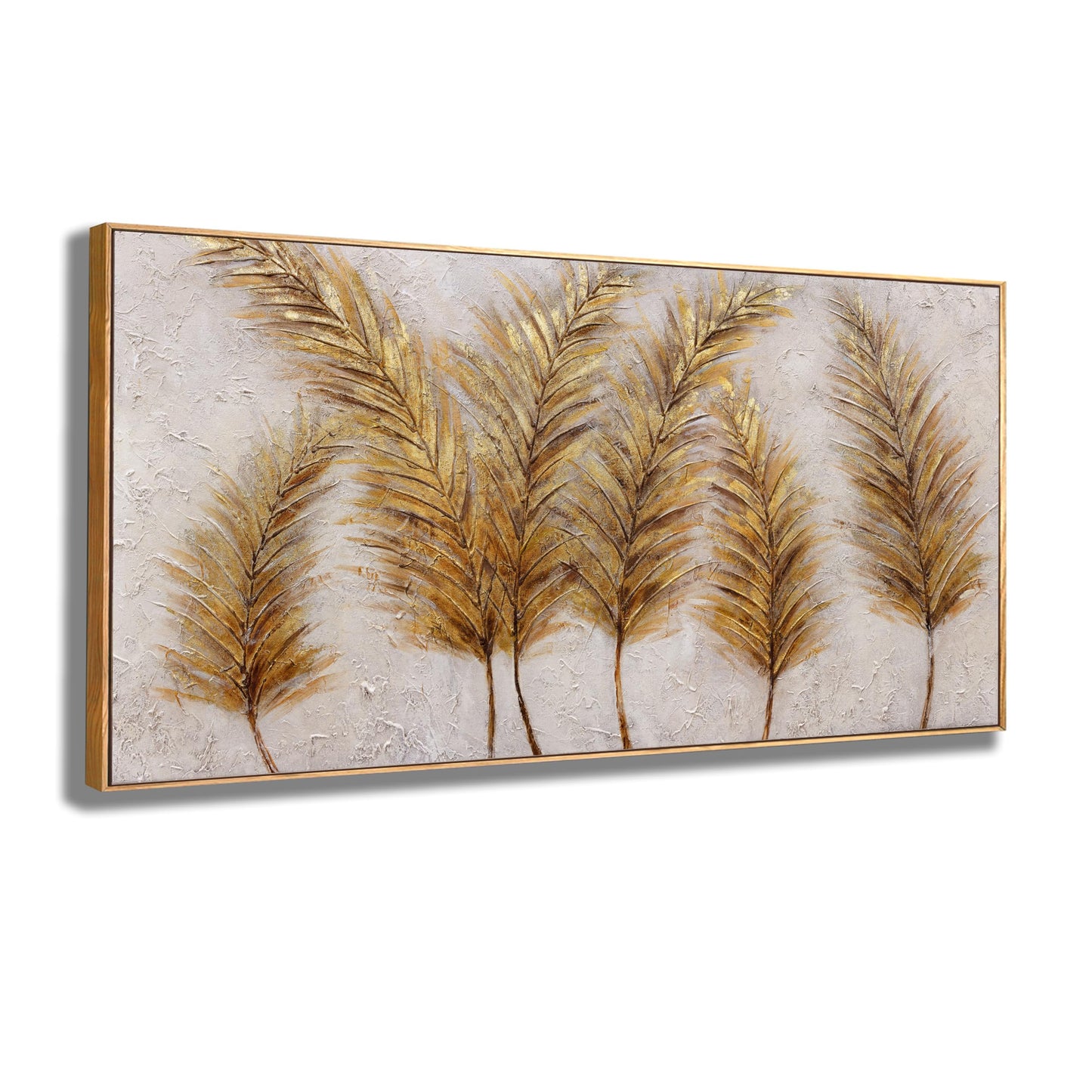 Gerahmte Wandkunst, abstrakte Wanddekoration mit Blattgold, Leinwanddrucke, Gemälde, abstrakte Kunstwerke für Wohnzimmer, Büro, Schlafzimmer, Heimdekoration, 61 x 121 cm