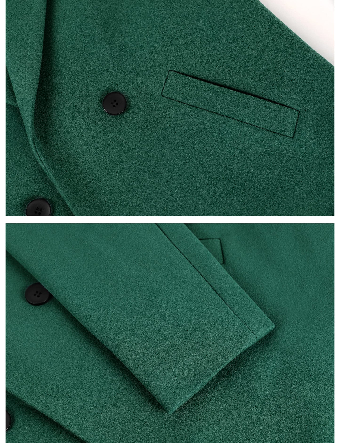 Hooever Damen Winter Wollmantel Lässiger Einreihiger Peacoat mit Revers