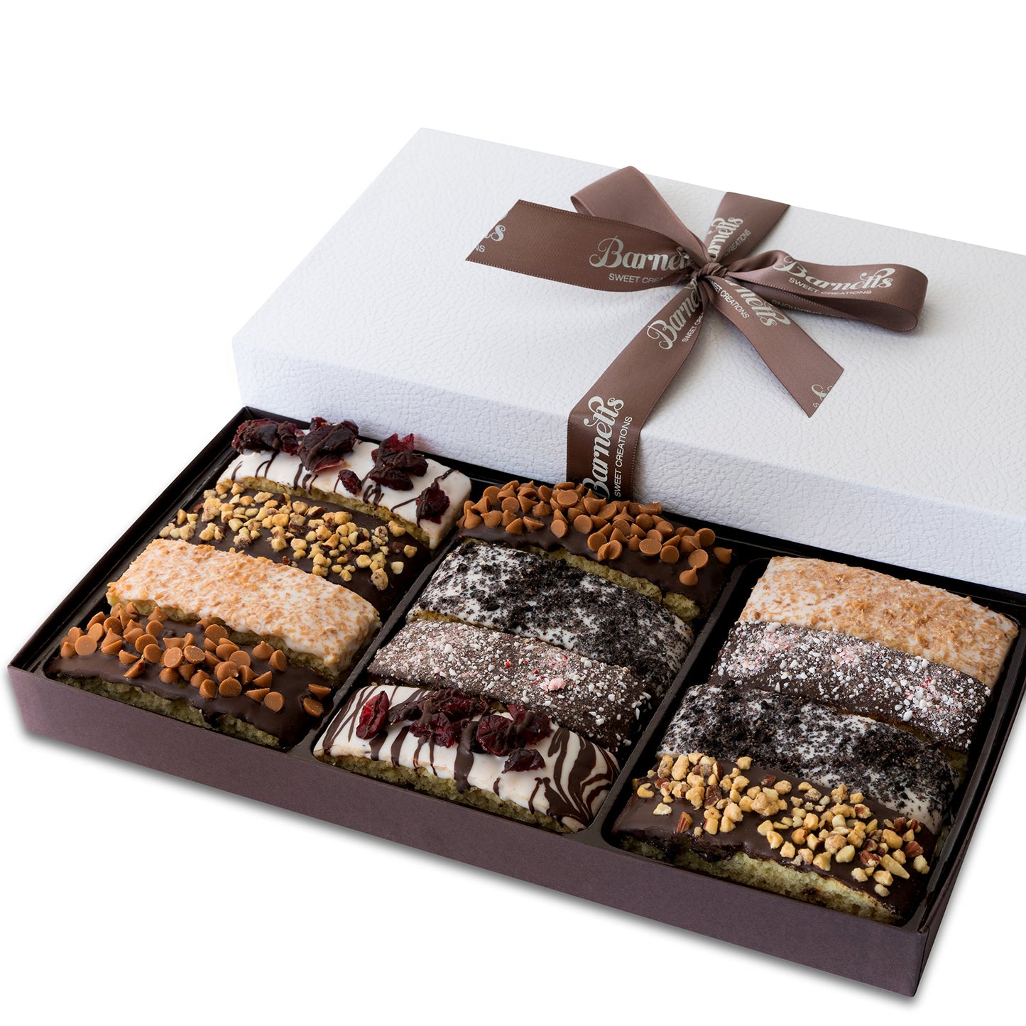Barnetts Easter 12 Chocolate Biscotti Gift Box, Gourmet Cookie Gift Basket for Him and Her Food Delivery, Fancy Cookies Spring Candy Treats Baskets Ideas for Wife Mother Husband