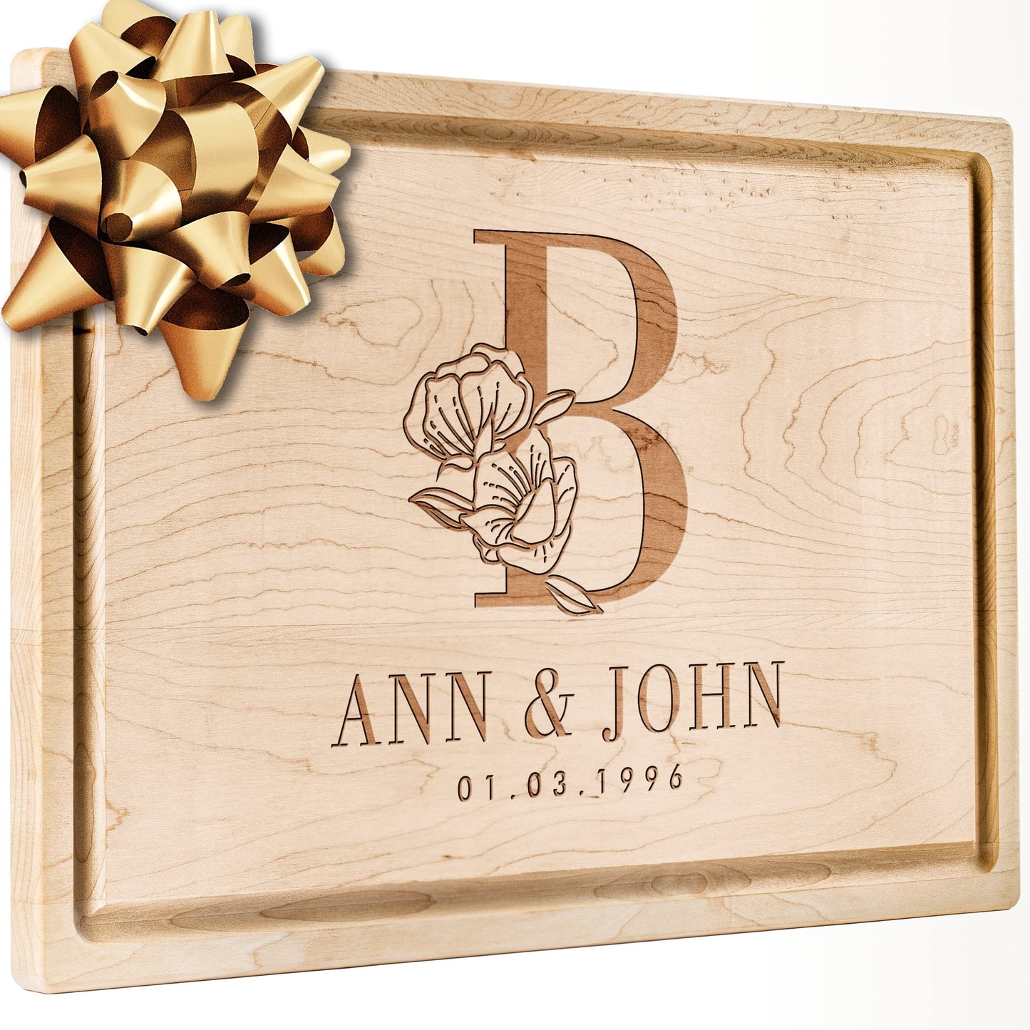 Personalisiertes Walnuss-Schneidebrett mit Untersetzern, Mineralöl und Geschenkverpackung erhältlich – Gestalten Sie Ihr eigenes Schneidebrett, hergestellt in den USA (Design 22, 3. Walnuss 17"x11")