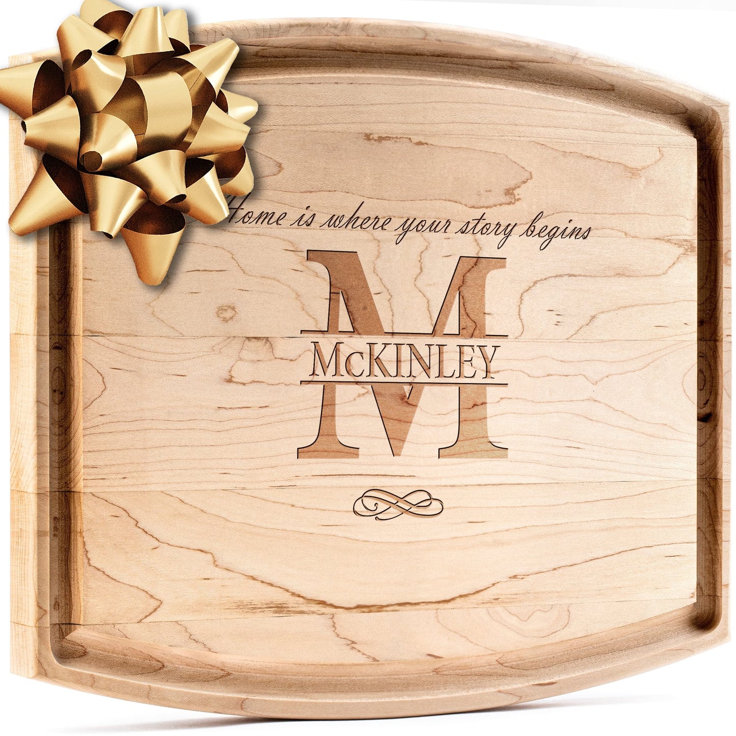 Personalisiertes Walnuss-Schneidebrett mit Untersetzern, Mineralöl und Geschenkverpackung erhältlich – Gestalten Sie Ihr eigenes Schneidebrett, hergestellt in den USA (Design 22, 3. Walnuss 17"x11")
