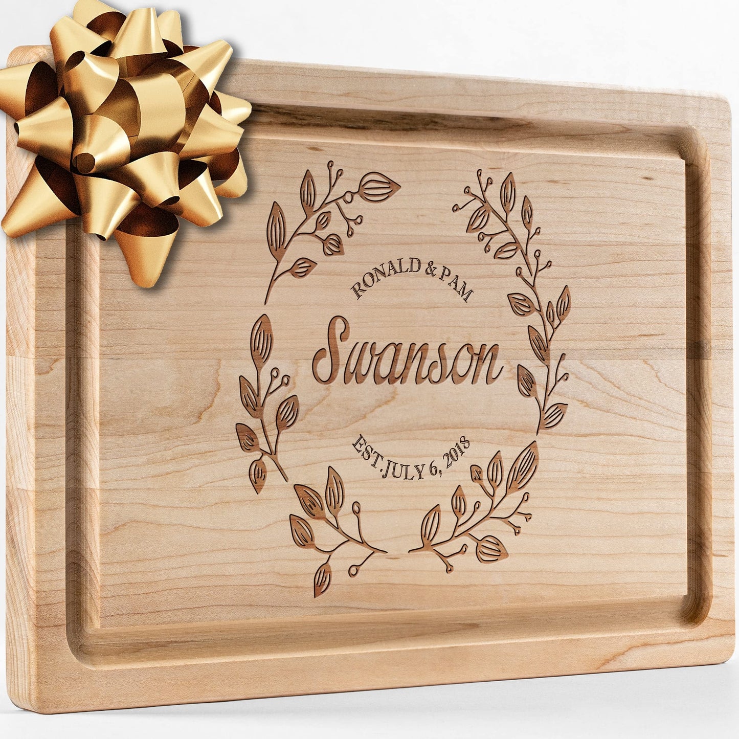 Personalisiertes Walnuss-Schneidebrett mit Untersetzern, Mineralöl und Geschenkverpackung erhältlich – Gestalten Sie Ihr eigenes Schneidebrett, hergestellt in den USA (Design 22, 3. Walnuss 17"x11")