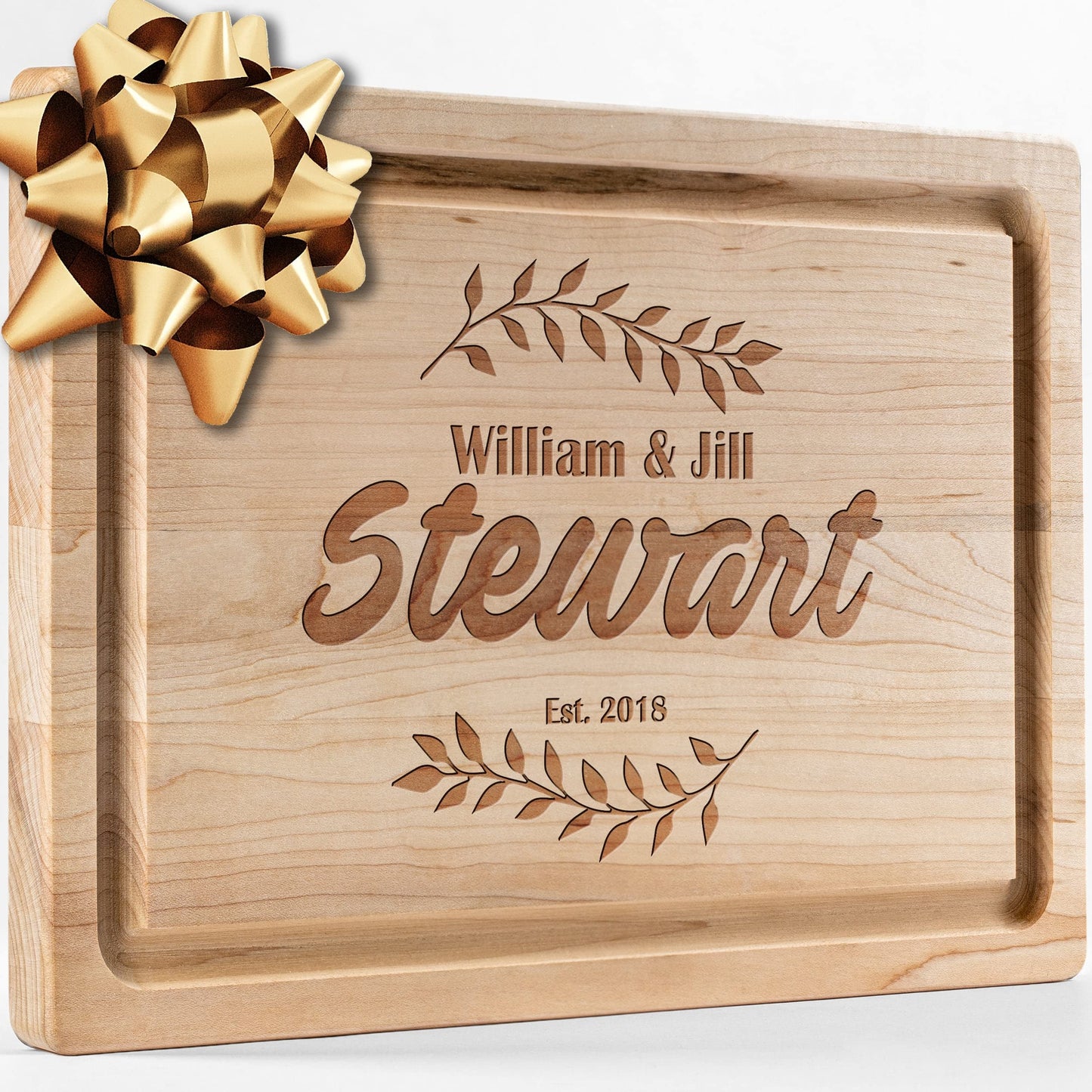 Personalisiertes Walnuss-Schneidebrett mit Untersetzern, Mineralöl und Geschenkverpackung erhältlich – Gestalten Sie Ihr eigenes Schneidebrett, hergestellt in den USA (Design 22, 3. Walnuss 17"x11")