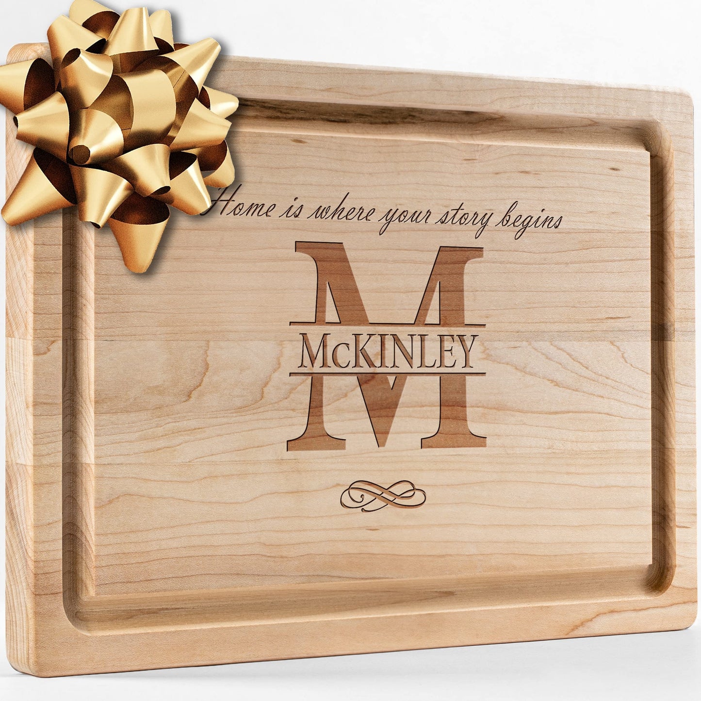 Personalisiertes Walnuss-Schneidebrett mit Untersetzern, Mineralöl und Geschenkverpackung erhältlich – Gestalten Sie Ihr eigenes Schneidebrett, hergestellt in den USA (Design 22, 3. Walnuss 17"x11")