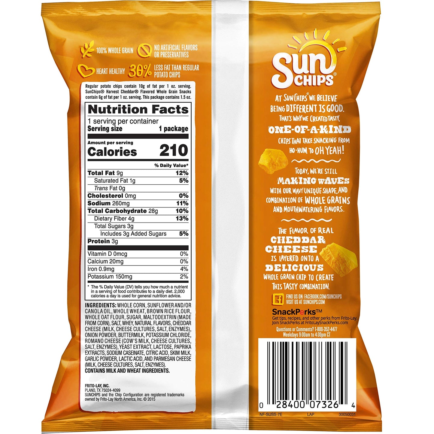 SunChips Multigrain Snacks, Variety Pack, 1 Ounce (Pack of 40)