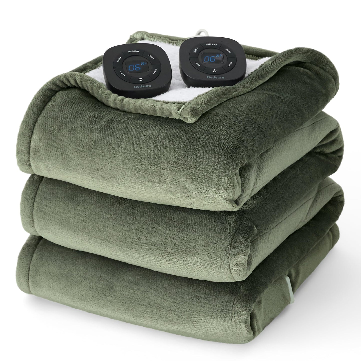 Electric Heated Blanket/Throw - Seamless Flannel Electric Blanket, Heating Blanket with 4 Time Settings & 6 Heat Settings, Warm Blanket Gift for Grandma (50x60 inches, Black)