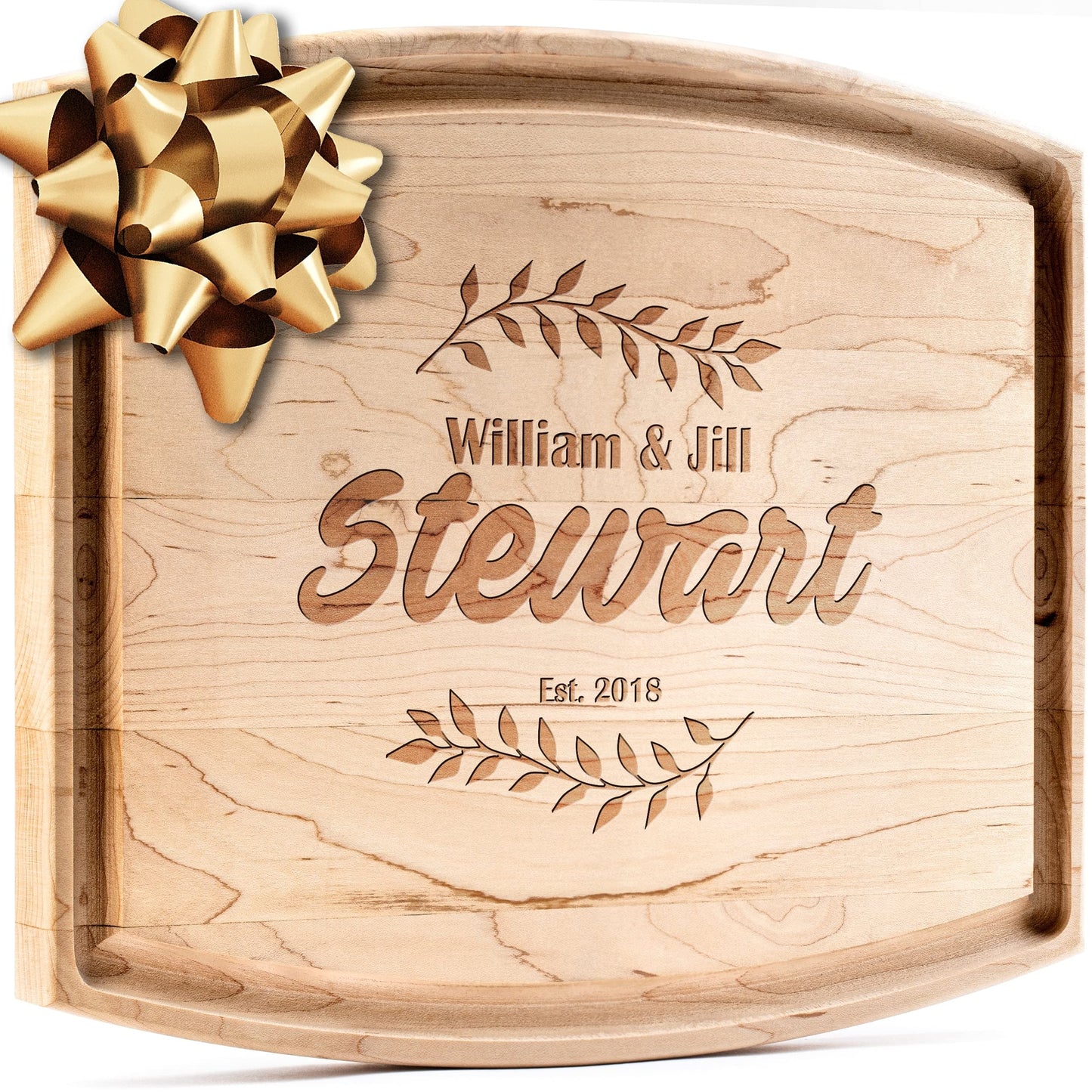 Personalisiertes Walnuss-Schneidebrett mit Untersetzern, Mineralöl und Geschenkverpackung erhältlich – Gestalten Sie Ihr eigenes Schneidebrett, hergestellt in den USA (Design 22, 3. Walnuss 17"x11")