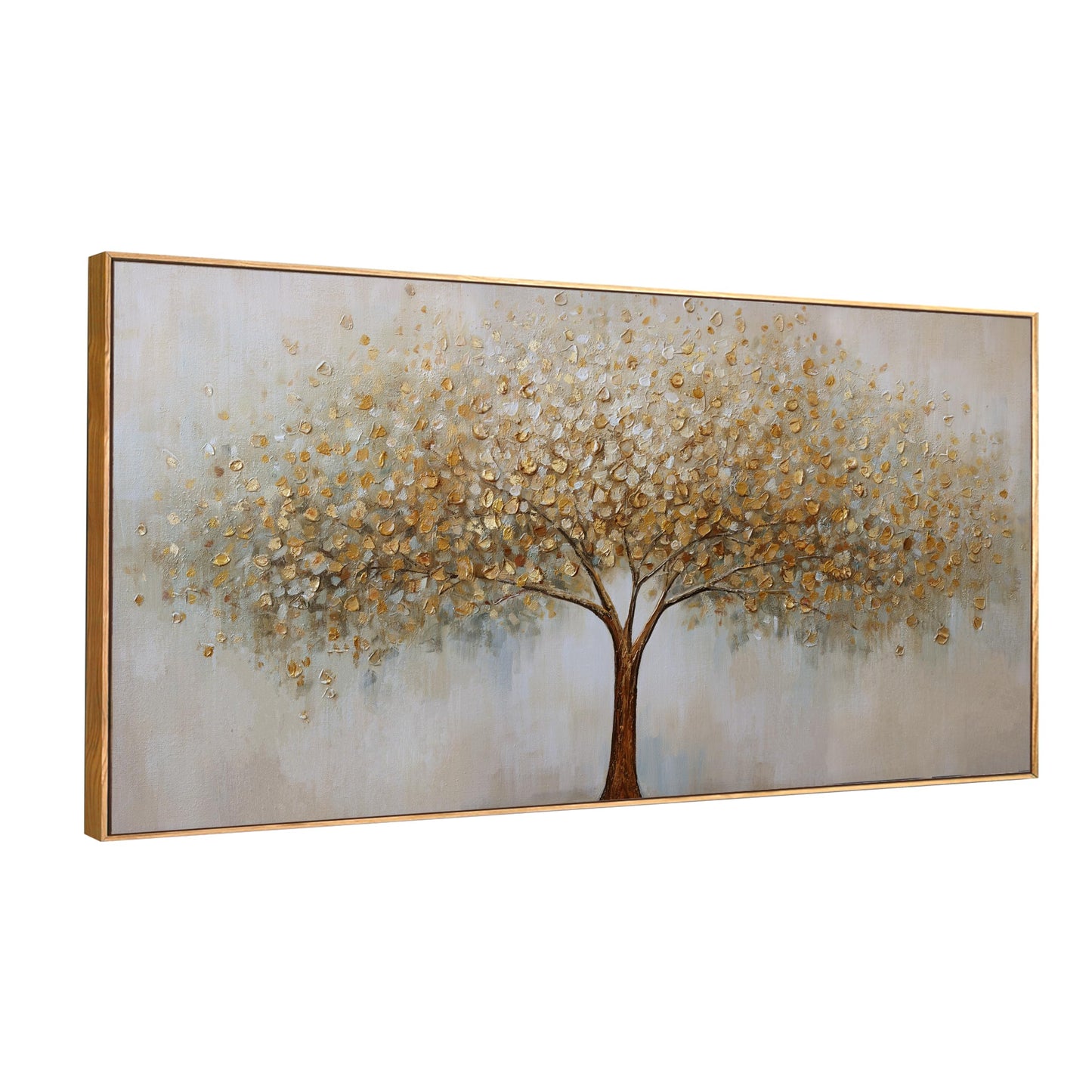 Gerahmte Wandkunst, abstrakte Wanddekoration mit Blattgold, Leinwanddrucke, Gemälde, abstrakte Kunstwerke für Wohnzimmer, Büro, Schlafzimmer, Heimdekoration, 61 x 121 cm