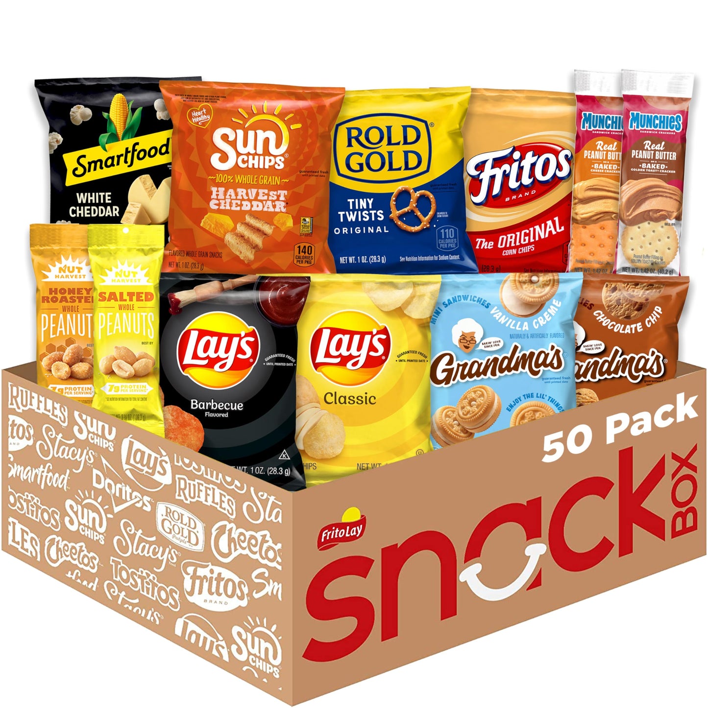 Frito Lay Ultimate Classic Snacks Package, Variety Assortment of Chips, Cookies, Crackers, & Nuts, (Pack of 40) (Packaging May Vary)