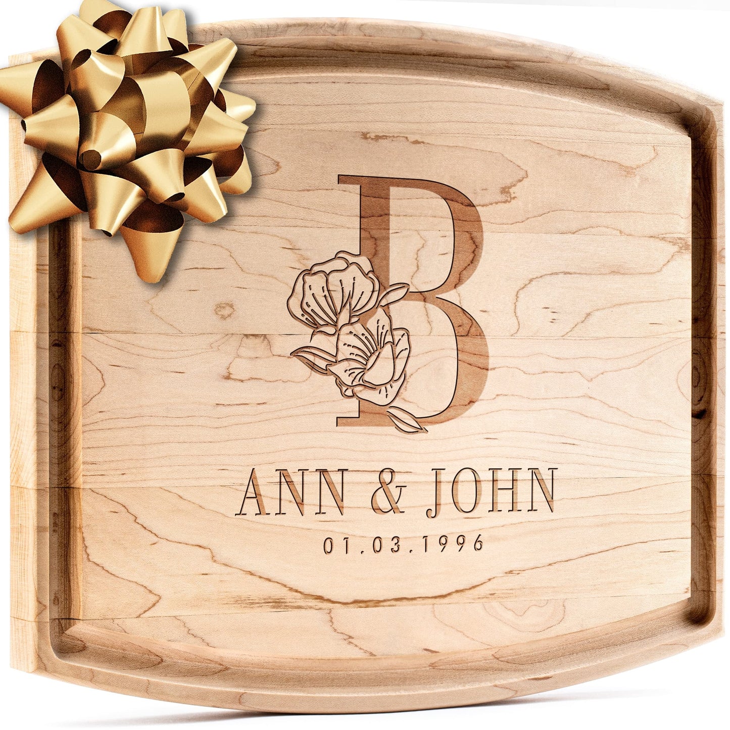 Personalisiertes Walnuss-Schneidebrett mit Untersetzern, Mineralöl und Geschenkverpackung erhältlich – Gestalten Sie Ihr eigenes Schneidebrett, hergestellt in den USA (Design 22, 3. Walnuss 17"x11")