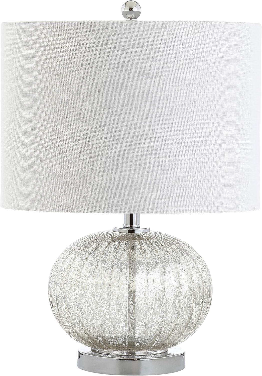 JONATHAN Y JYL4015A Judith 21" Quecksilberglas-LED-Tischlampe, moderne Übergangs-Nachttischlampe für Schlafzimmer, Wohnzimmer, Büro, College, Bücherregal, LED-Glühbirne enthalten, Quecksilbersilber