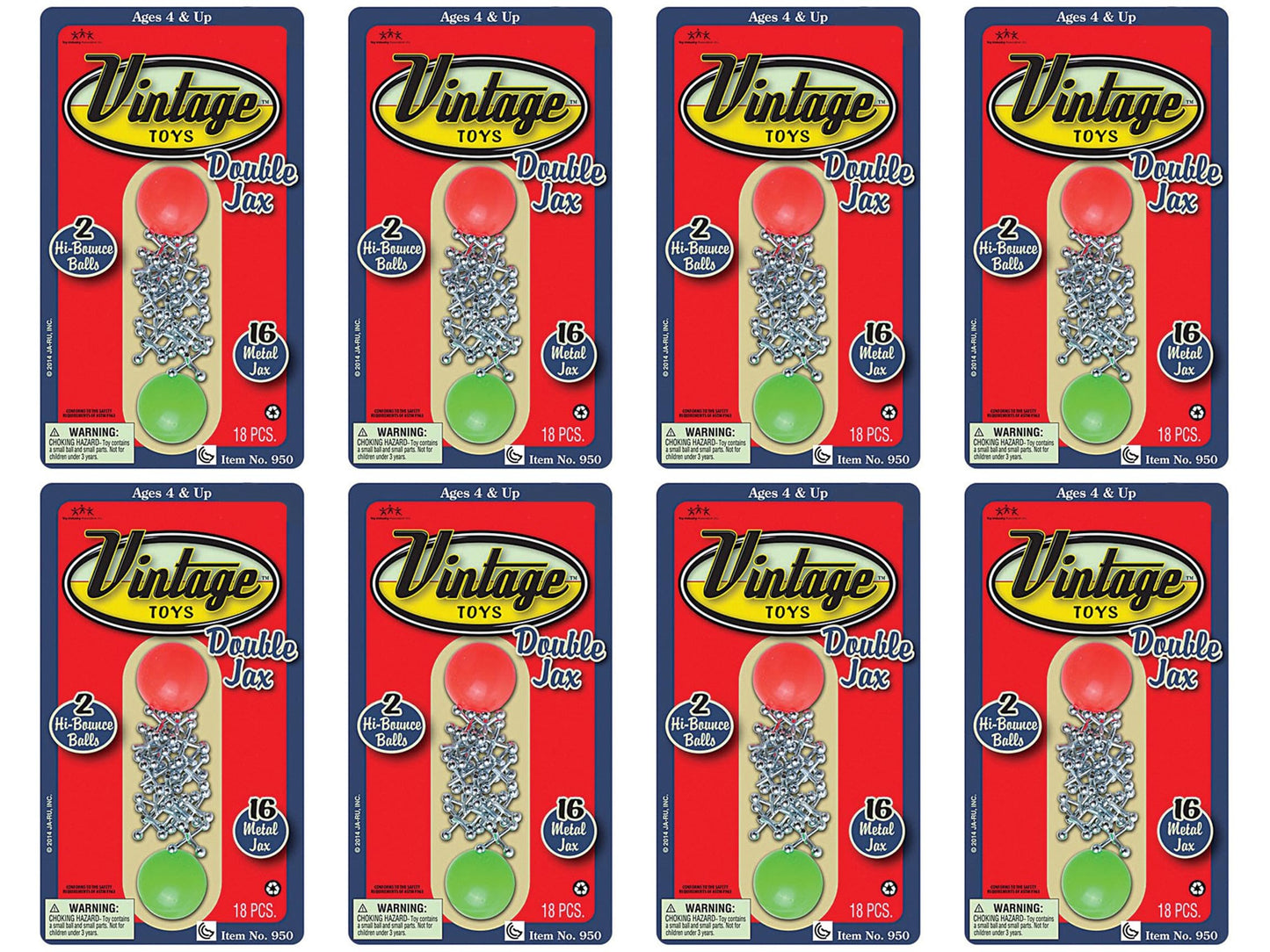 JA-RU Vintage Metal Jacks Game Set/Two Bouncy Balls.(1 Pack) Mini Jax Toy. Classic Family Retro Classics. Bulk Party Favors, Stocking Stuffers. 950-1B