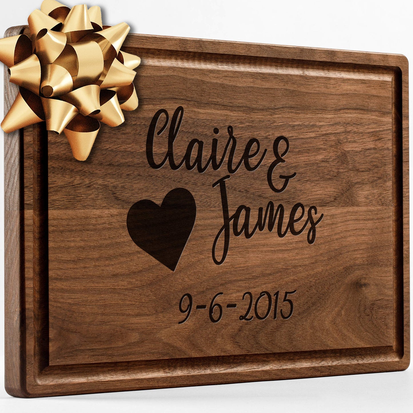 Personalisiertes Walnuss-Schneidebrett mit Untersetzern, Mineralöl und Geschenkverpackung erhältlich – Gestalten Sie Ihr eigenes Schneidebrett, hergestellt in den USA (Design 22, 3. Walnuss 17"x11")