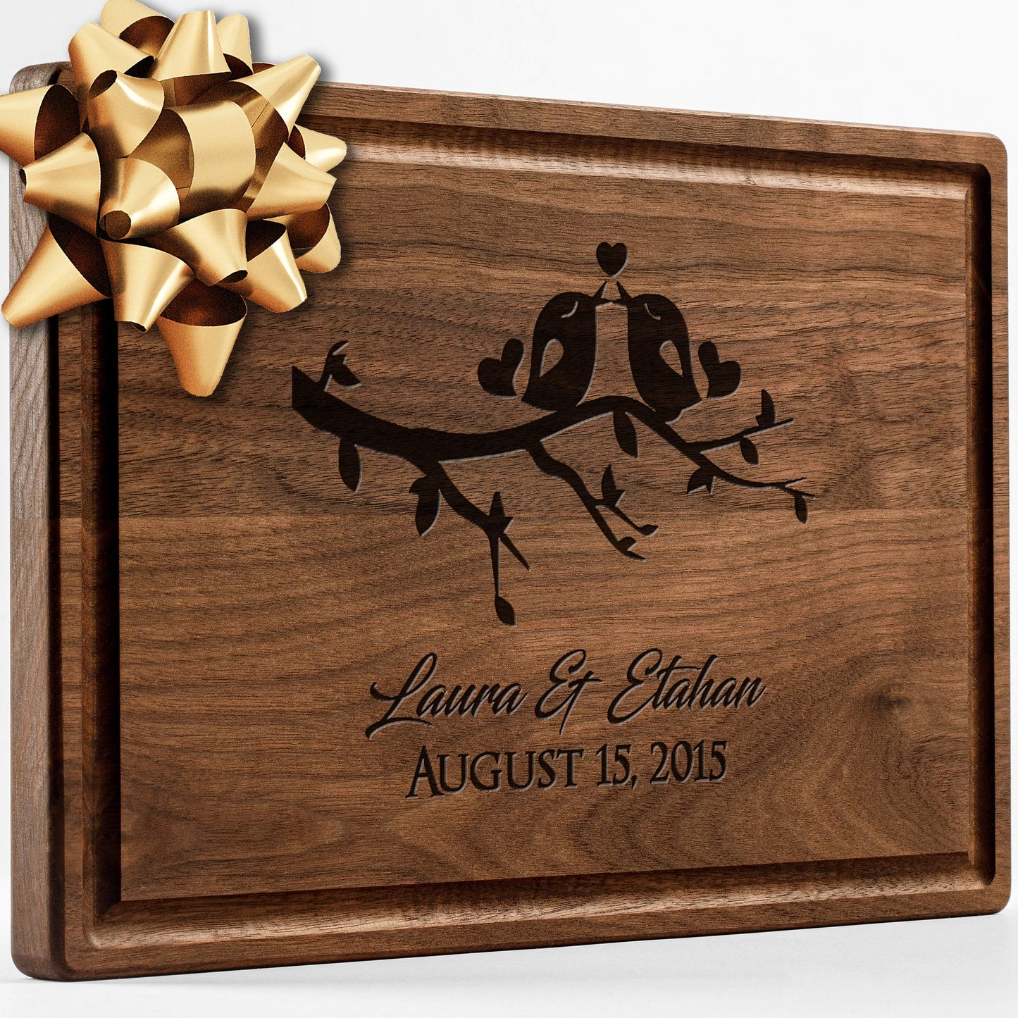 Personalisiertes Walnuss-Schneidebrett mit Untersetzern, Mineralöl und Geschenkverpackung erhältlich – Gestalten Sie Ihr eigenes Schneidebrett, hergestellt in den USA (Design 22, 3. Walnuss 17"x11")