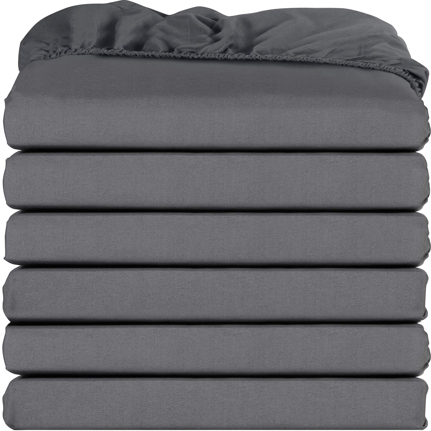 Utopia Bedding Spannbettlaken für Queensize-Betten – Großpackung mit 6 Spannbettlaken – weiche gebürstete Mikrofaser – tiefe Taschen – schrumpft und verblasst nicht – pflegeleicht (grau)