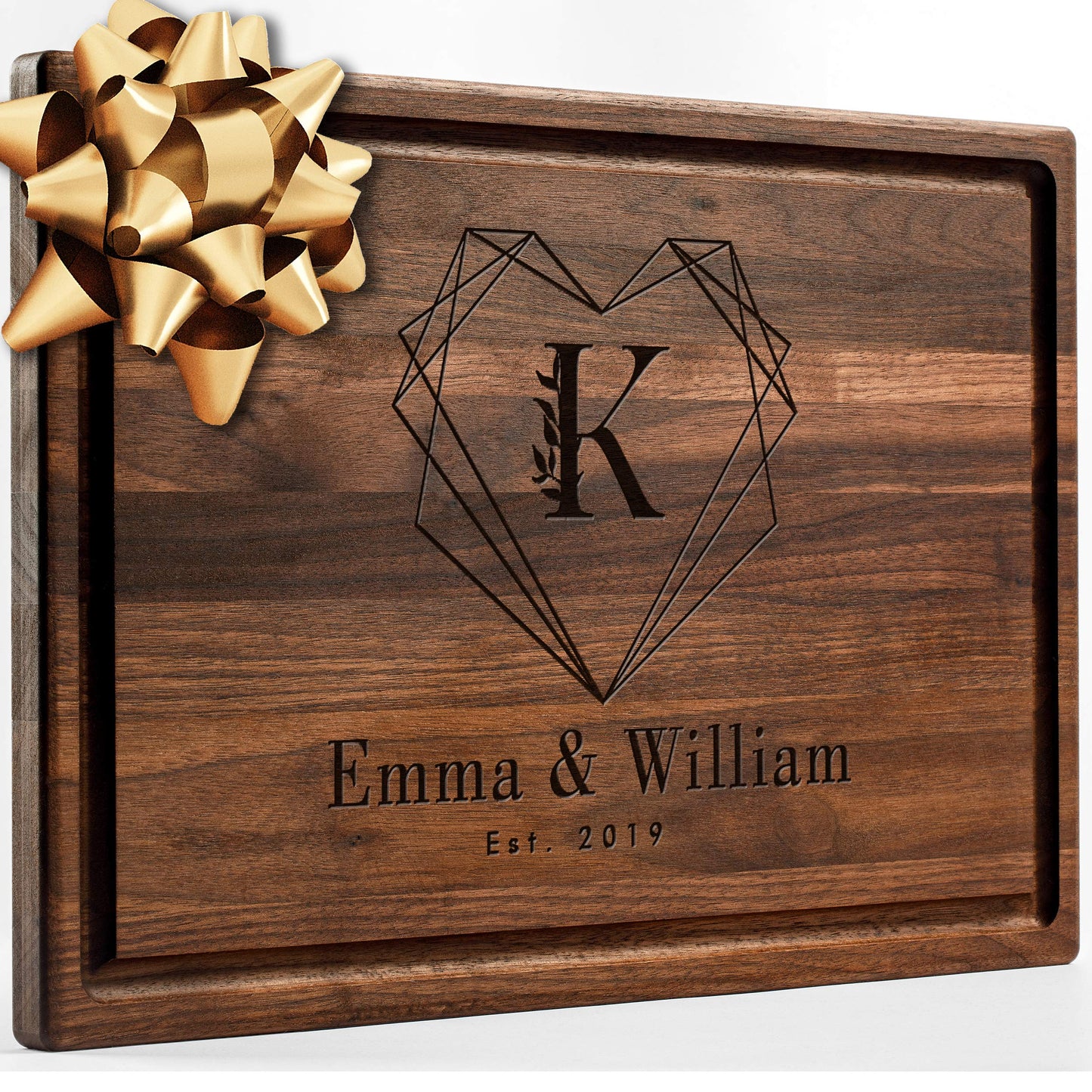 Personalisiertes Walnuss-Schneidebrett mit Untersetzern, Mineralöl und Geschenkverpackung erhältlich – Gestalten Sie Ihr eigenes Schneidebrett, hergestellt in den USA (Design 22, 3. Walnuss 17"x11")