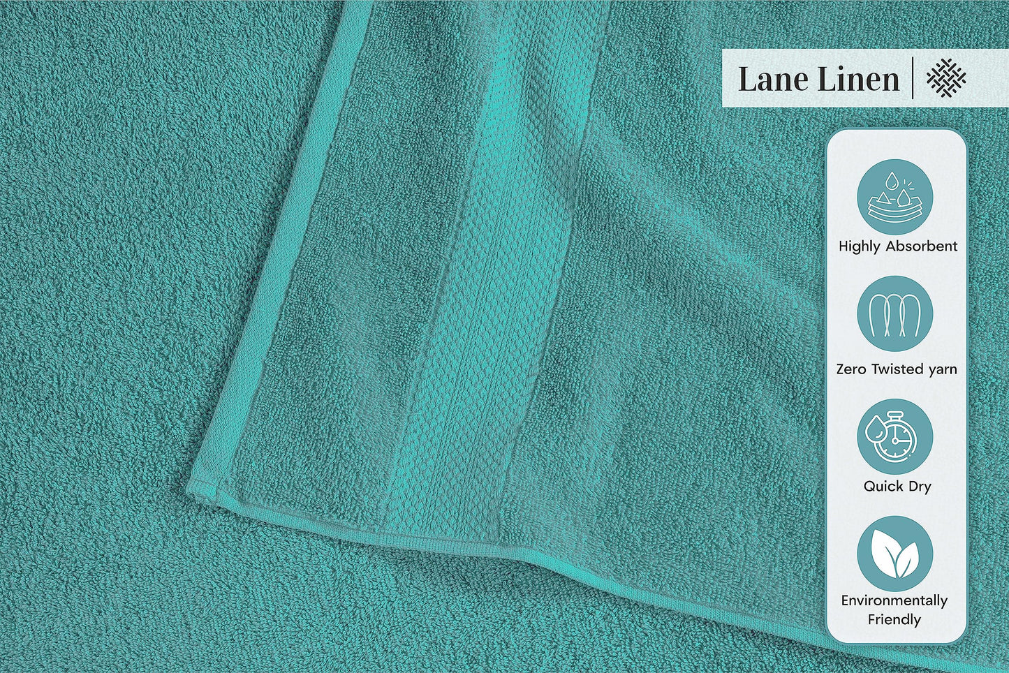 LANE LINEN 24-teiliges Badezimmerhandtuch-Set – 100 % Baumwolle, Badetuch-Sets, 4 Badetücher extragroß, 2 Badelaken, 6 Handtücher fürs Badezimmer, 8 Waschlappen, 4 Fingerkuppen-Handtücher – weiße Handtücher