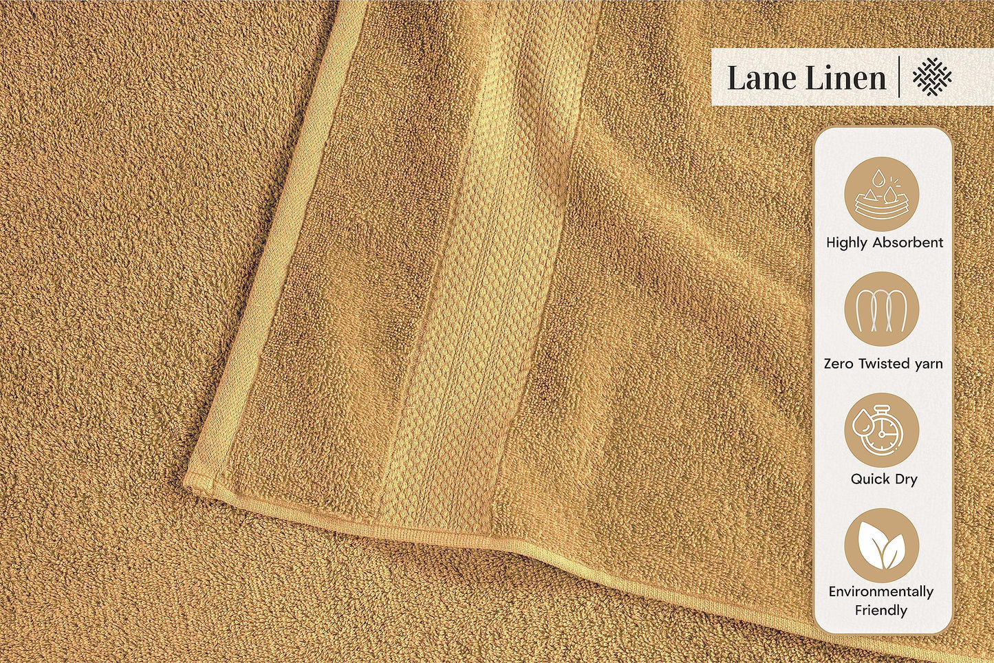 LANE LINEN 24-teiliges Badezimmerhandtuch-Set – 100 % Baumwolle, Badetuch-Sets, 4 Badetücher extragroß, 2 Badelaken, 6 Handtücher fürs Badezimmer, 8 Waschlappen, 4 Fingerkuppen-Handtücher – weiße Handtücher