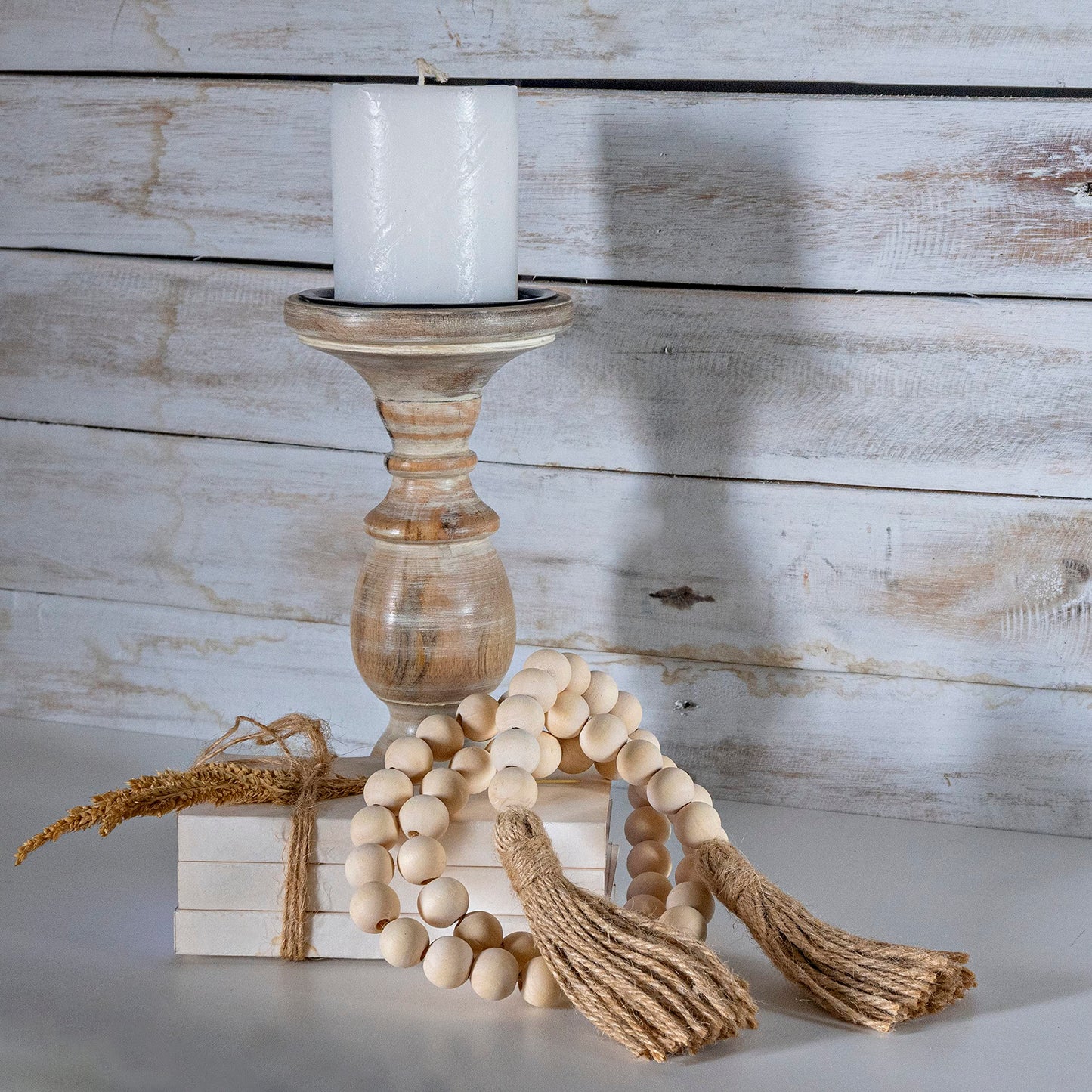Holzperlengirlande Dekor, Holzperlengirlande Dekorative Perlen, Holzperlengirlande, Holzperlengirlande Bauernhaus, Holzperlengirlande Quasten, Boho Quastengirlande Perlen Dekor Perlen Holzgirlande Perlen