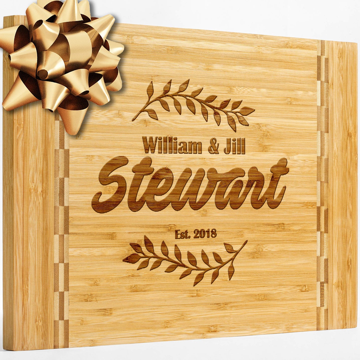 Personalisiertes Walnuss-Schneidebrett mit Untersetzern, Mineralöl und Geschenkverpackung erhältlich – Gestalten Sie Ihr eigenes Schneidebrett, hergestellt in den USA (Design 22, 3. Walnuss 17"x11")