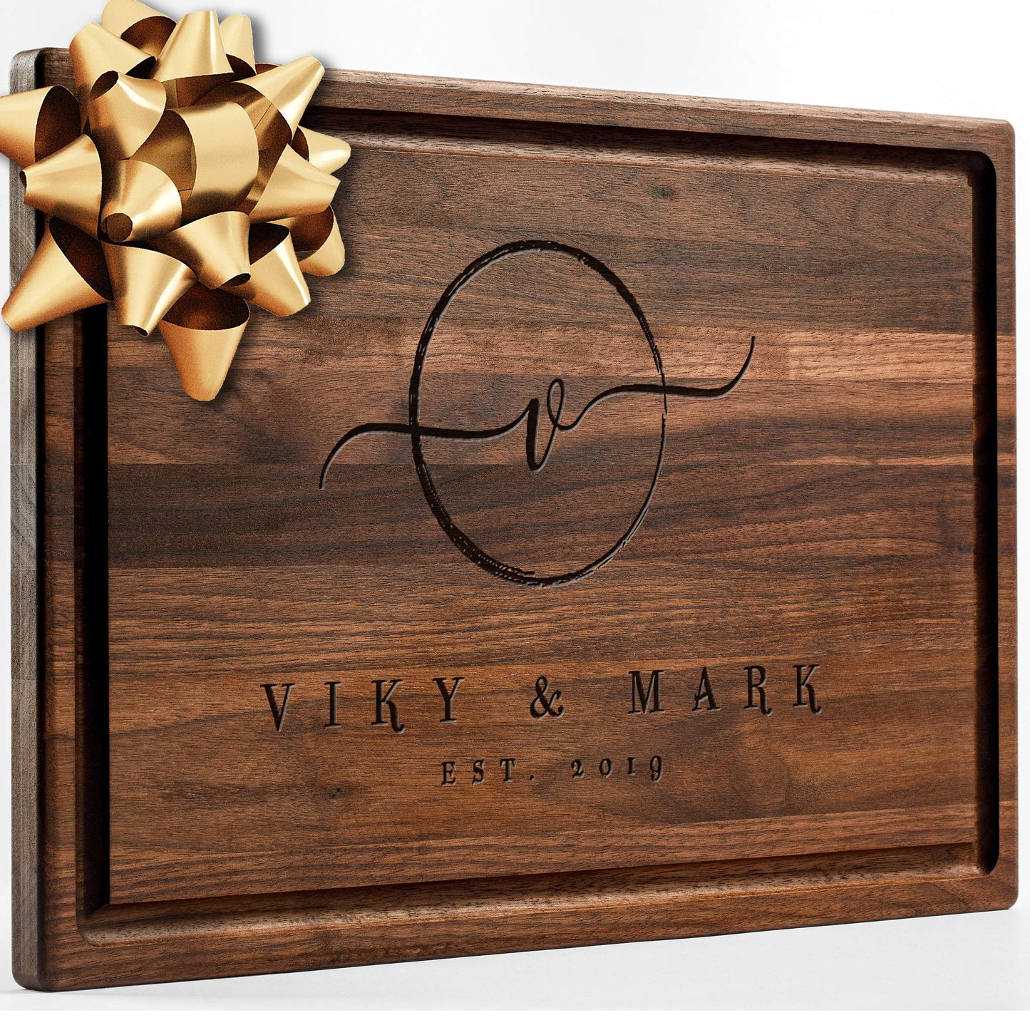 Personalisiertes Walnuss-Schneidebrett mit Untersetzern, Mineralöl und Geschenkverpackung erhältlich – Gestalten Sie Ihr eigenes Schneidebrett, hergestellt in den USA (Design 22, 3. Walnuss 17"x11")