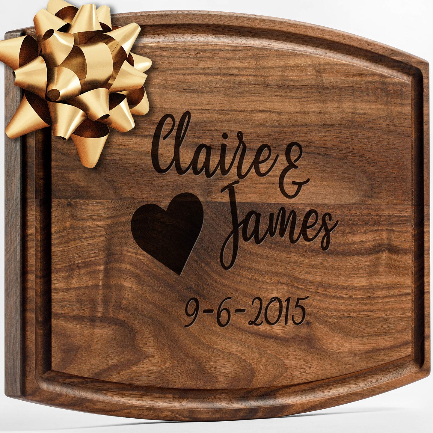 Personalisiertes Walnuss-Schneidebrett mit Untersetzern, Mineralöl und Geschenkverpackung erhältlich – Gestalten Sie Ihr eigenes Schneidebrett, hergestellt in den USA (Design 22, 3. Walnuss 17"x11")