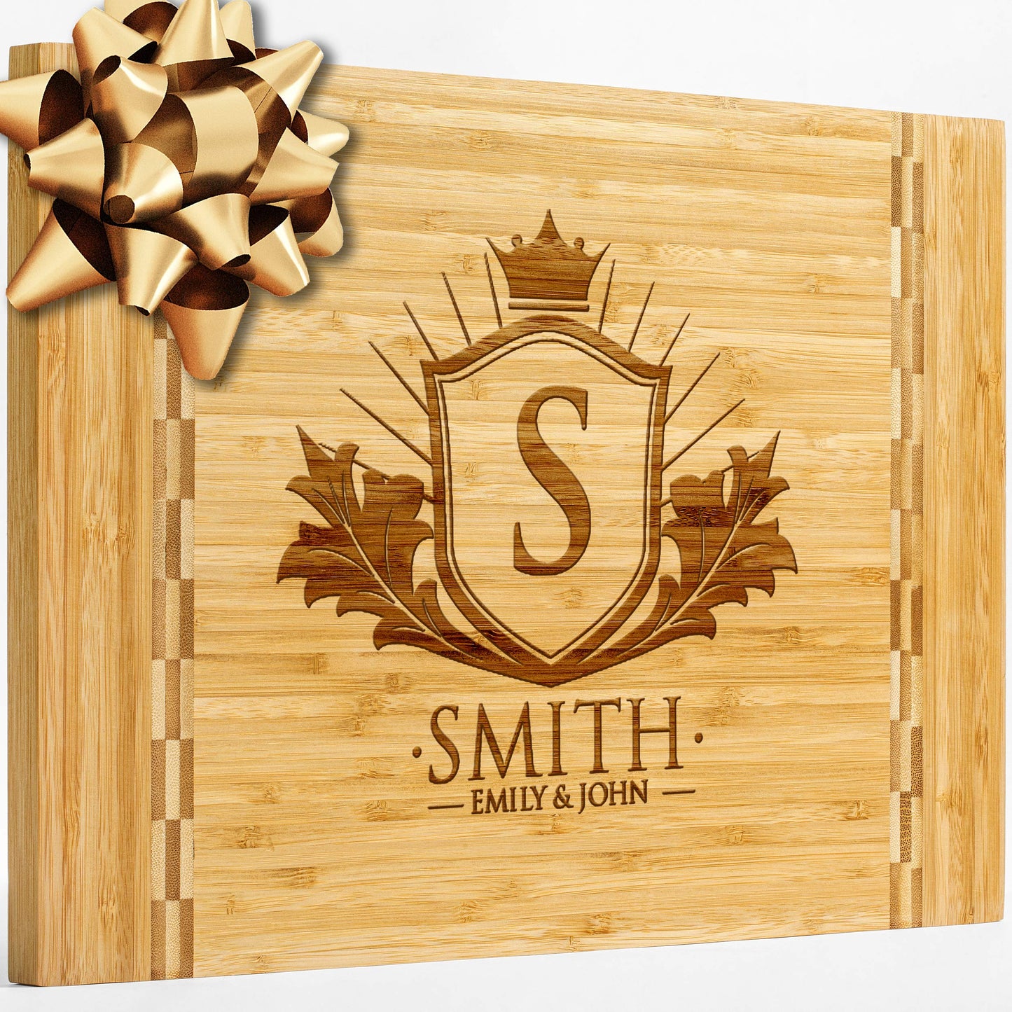 Personalisiertes Walnuss-Schneidebrett mit Untersetzern, Mineralöl und Geschenkverpackung erhältlich – Gestalten Sie Ihr eigenes Schneidebrett, hergestellt in den USA (Design 22, 3. Walnuss 17"x11")