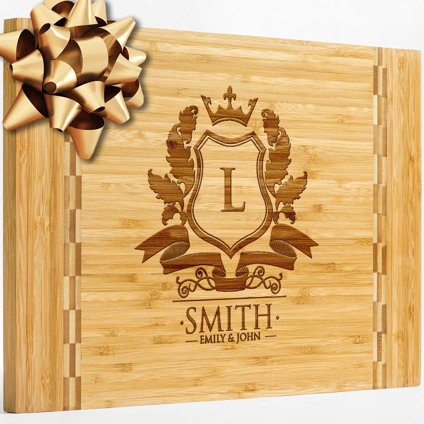 Personalisiertes Walnuss-Schneidebrett mit Untersetzern, Mineralöl und Geschenkverpackung erhältlich – Gestalten Sie Ihr eigenes Schneidebrett, hergestellt in den USA (Design 22, 3. Walnuss 17"x11")