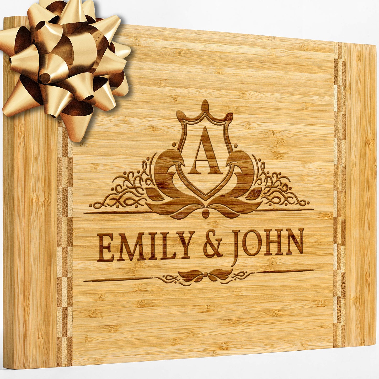 Personalisiertes Walnuss-Schneidebrett mit Untersetzern, Mineralöl und Geschenkverpackung erhältlich – Gestalten Sie Ihr eigenes Schneidebrett, hergestellt in den USA (Design 22, 3. Walnuss 17"x11")