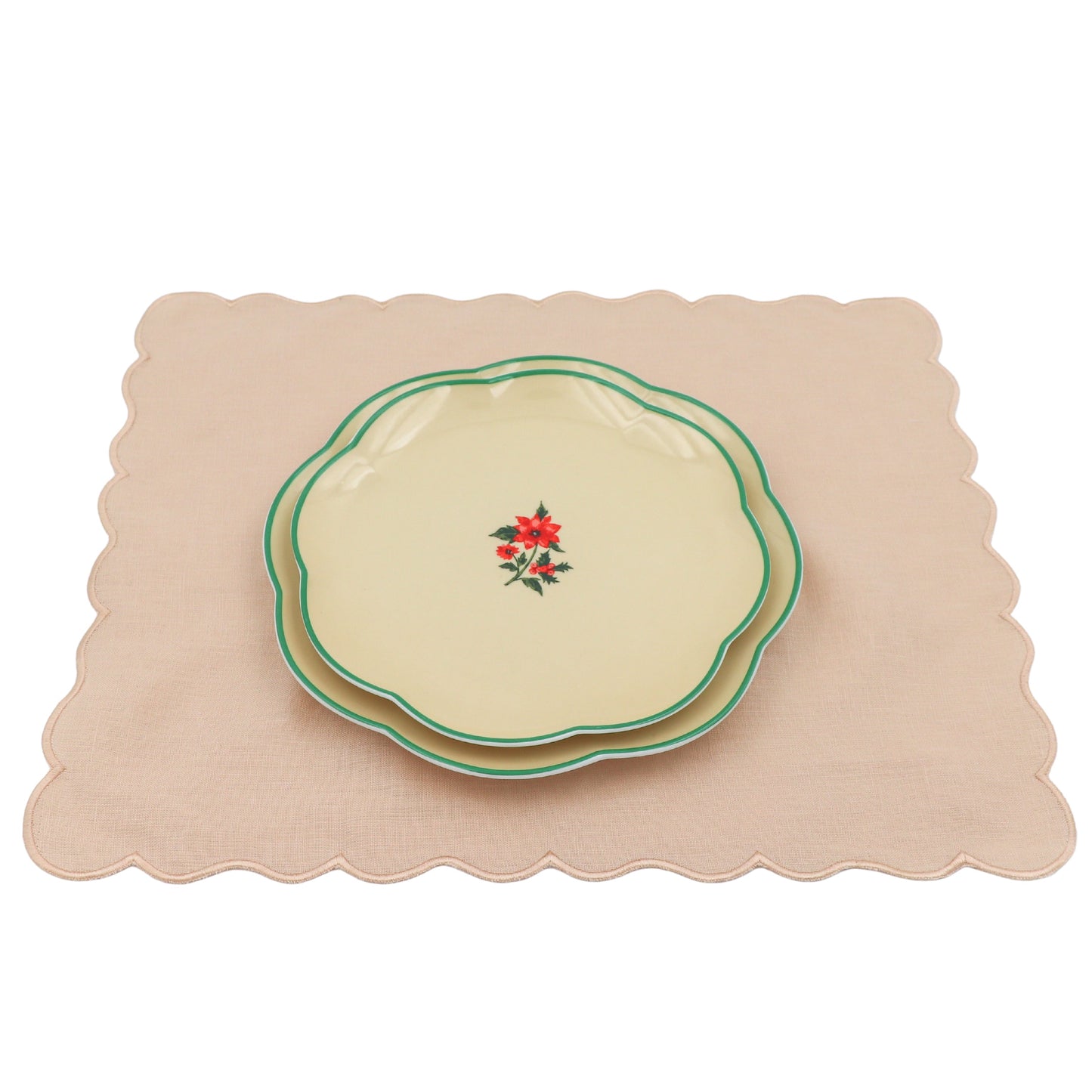 Fabled Flora Scalloped Dinner Plate - Case of 12 Plates