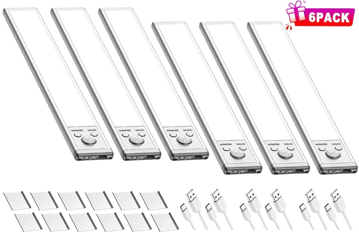 Rechargeable Motion Sensor LED Light Bars | Multi-Brightness Modes | Magnetic Stick-On | Indoor & Covered Outdoor Use