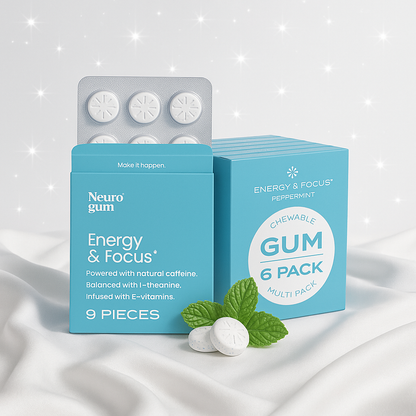 Sugar-Free Energy Chewing Gum – Peppermint Flavor (54 Pieces)
